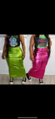 New Fashion Metallic skirt with split