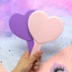 handheld eyelash mirrors glass heart lash hand makeup mirror